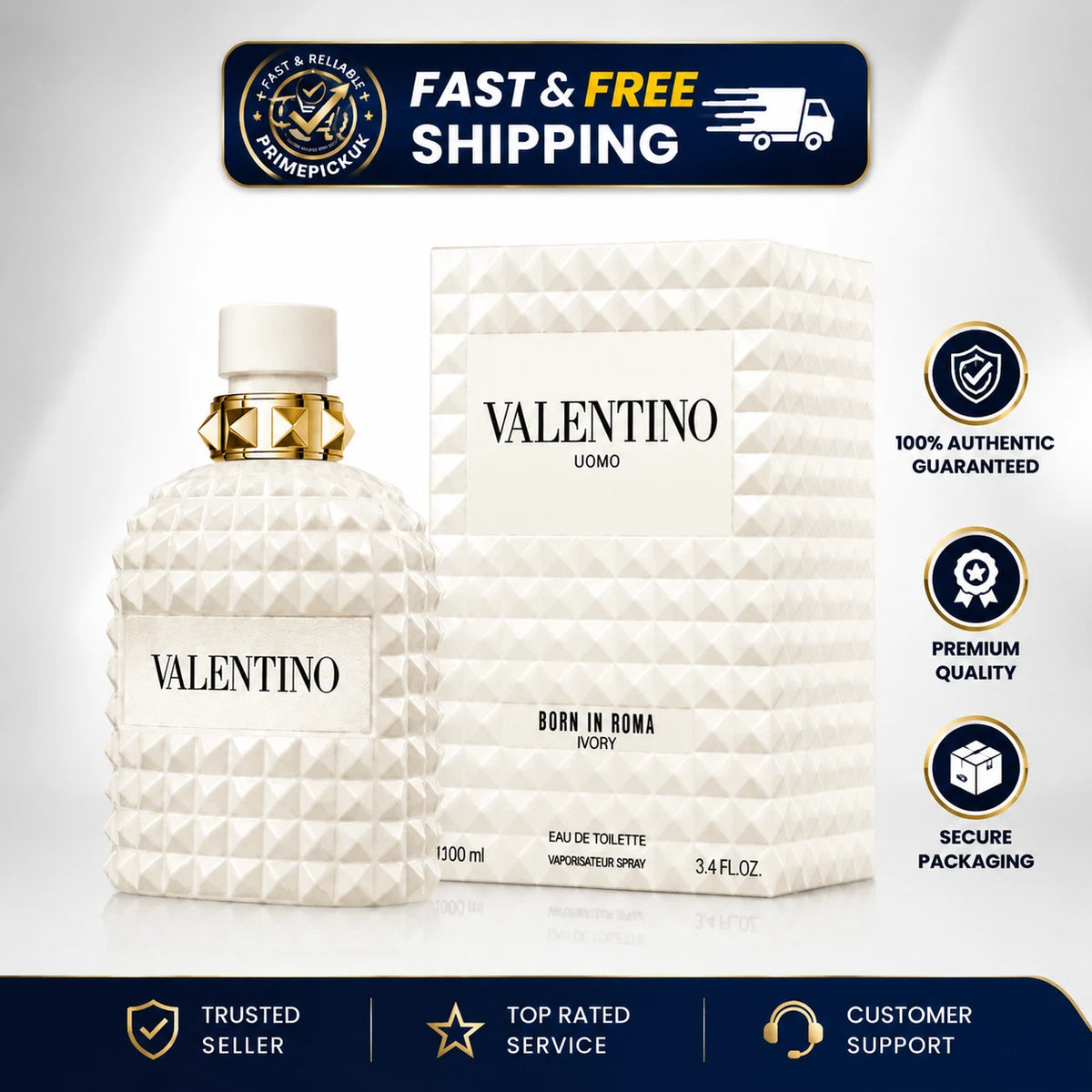 Valentino Uomo Born In Roma Ivory Eau de Toilette – 100ml / 3.4 oz
