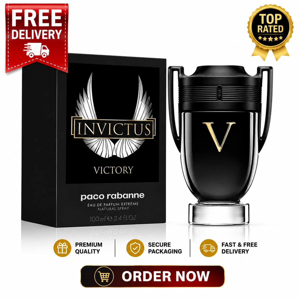 Invictus Victory by Paco Rabanne Eau de Parfum Extreme – 100ml / 3.4 oz