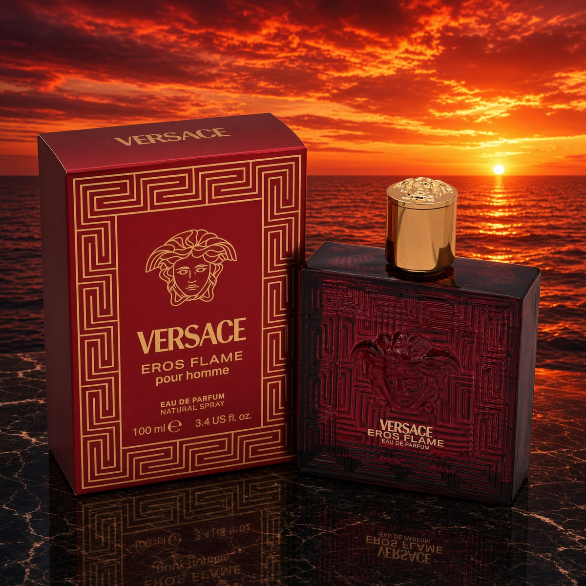 Versace Eros Flame Eau de Parfum for Men – 100ml / 3.4 oz